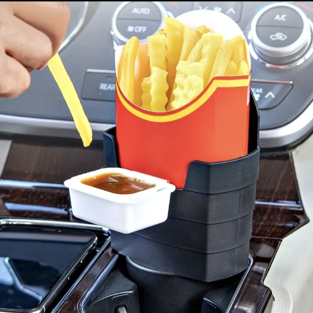 Car French Fry Holder with Sauce Compartment